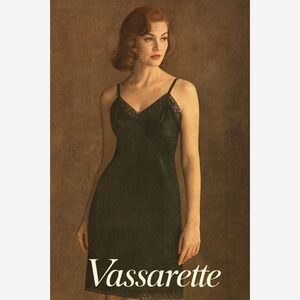 Vintage VASSARETTE Black Lace Satin Slip Nightie Dress   Women's Size Medium